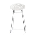 White / Polished Chrome Stool B5812