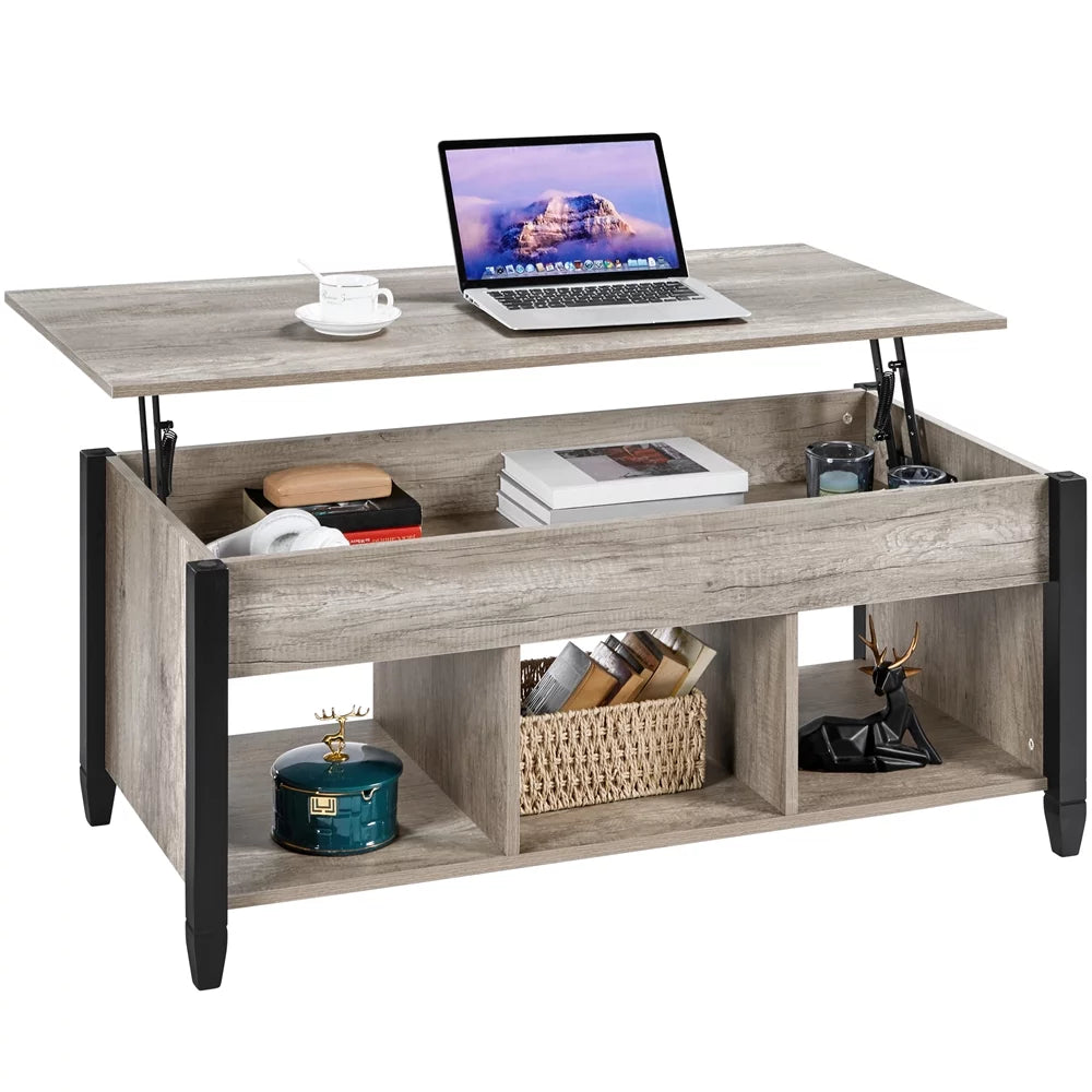 47.5" Lift Top Coffee Table with 3 Storage Compartments N900