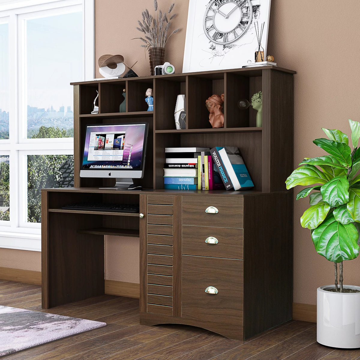 Computer Desk with Hutch N95386
