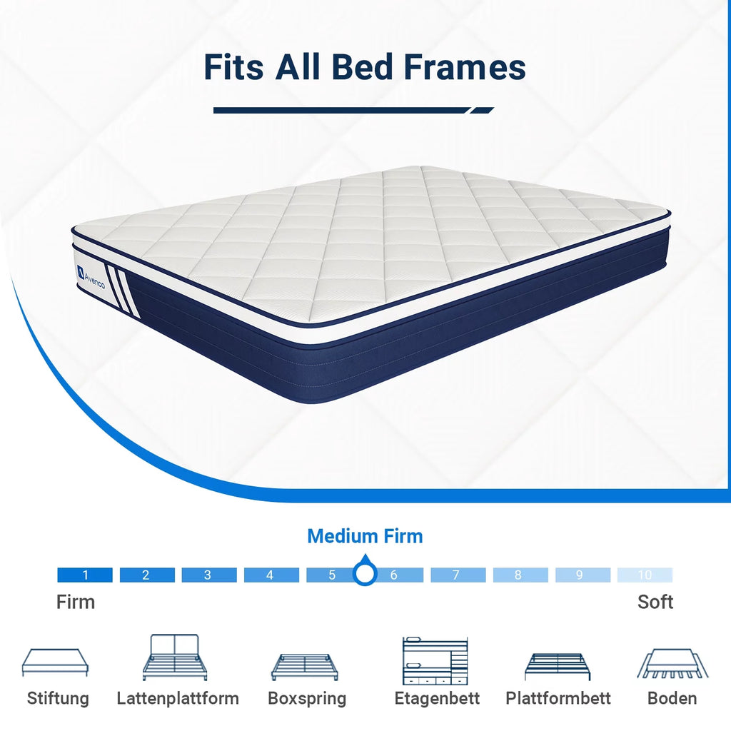 10 inch Gel Memory Foam Hybrid Mattress Queen Size J932993
