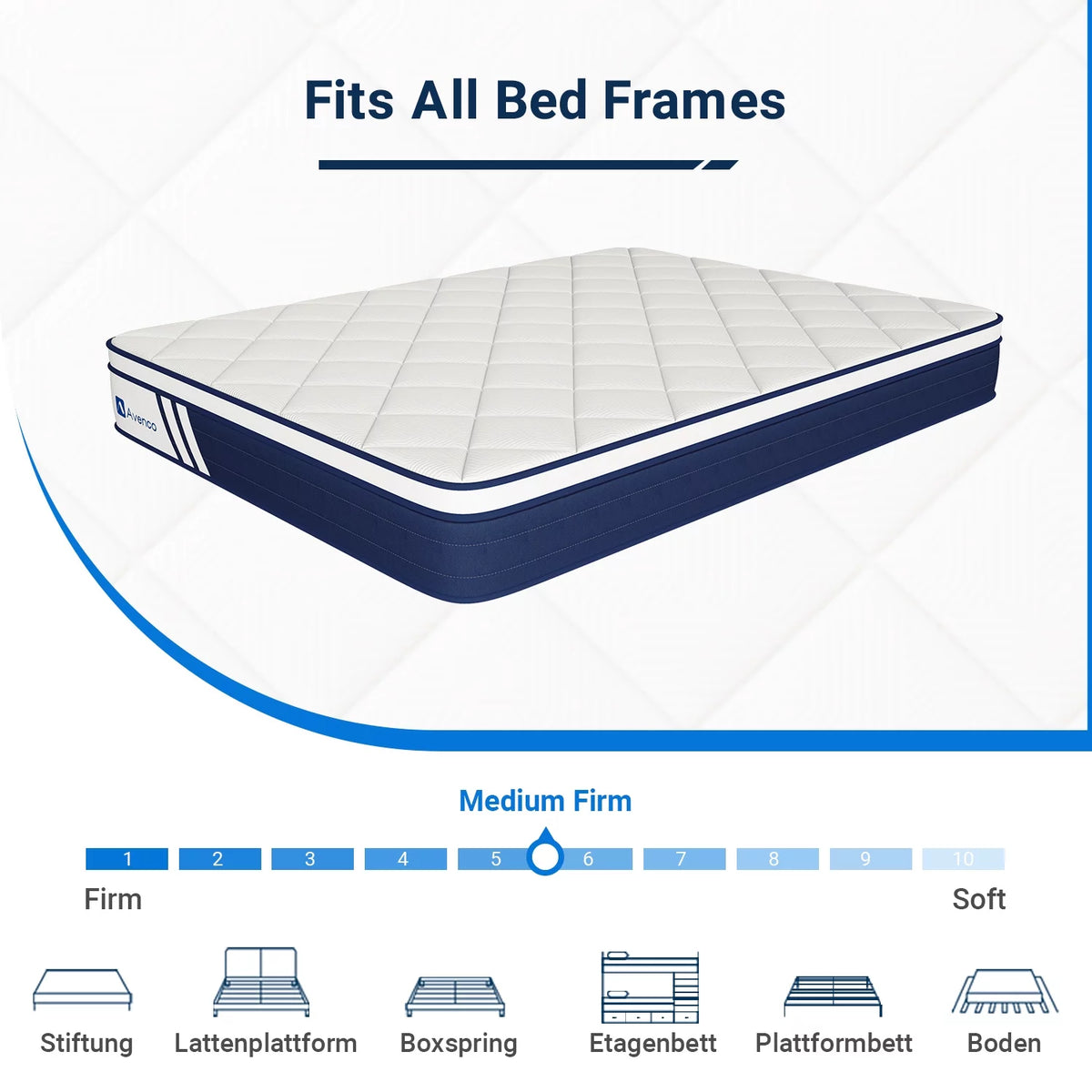 10 inch Gel Memory Foam Hybrid Mattress Queen Size J932993