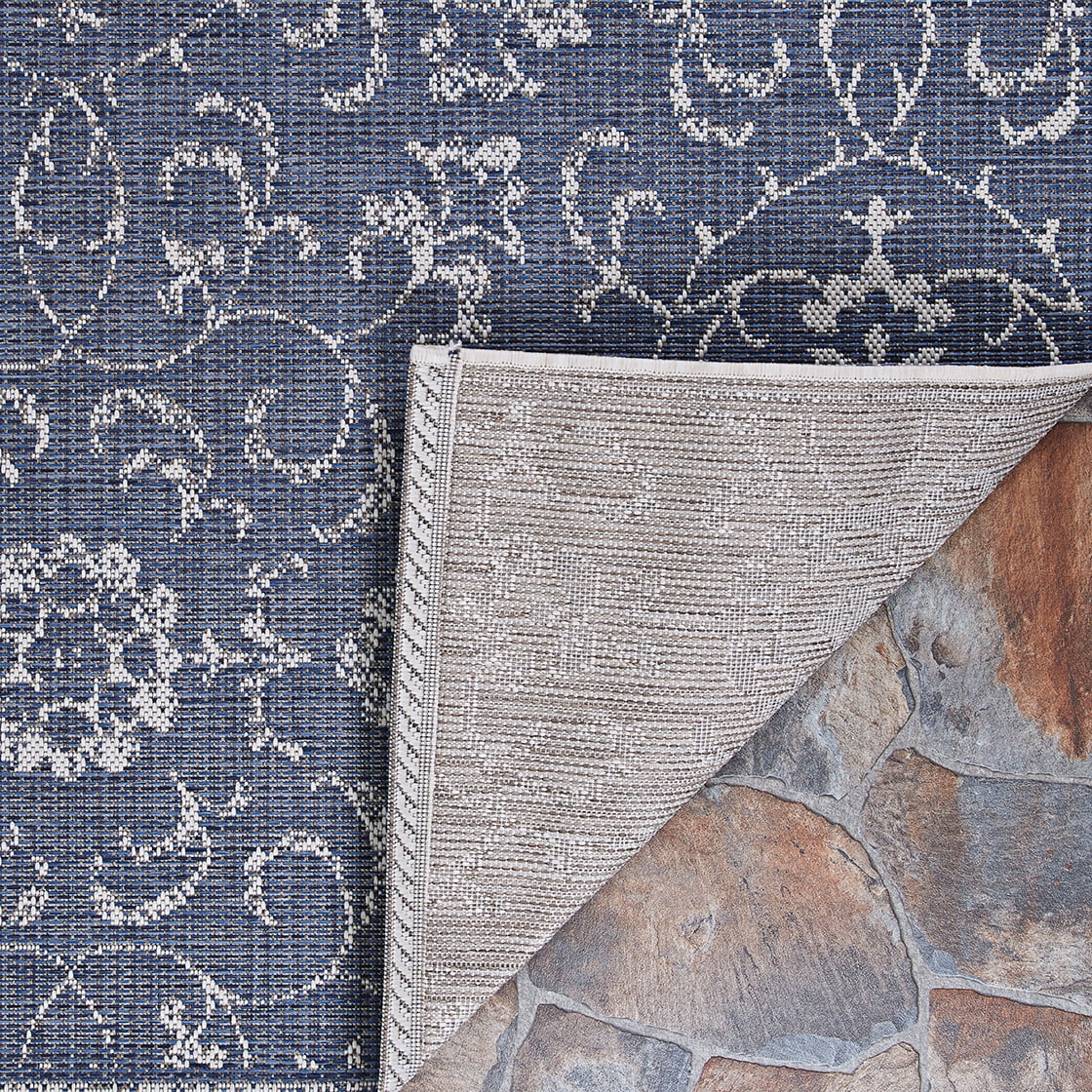 Navy-Ivory Indoor / Outdoor Area Rug Q7618