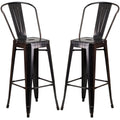 Black Antique Gold Metal Barstool 2 Stools H909486