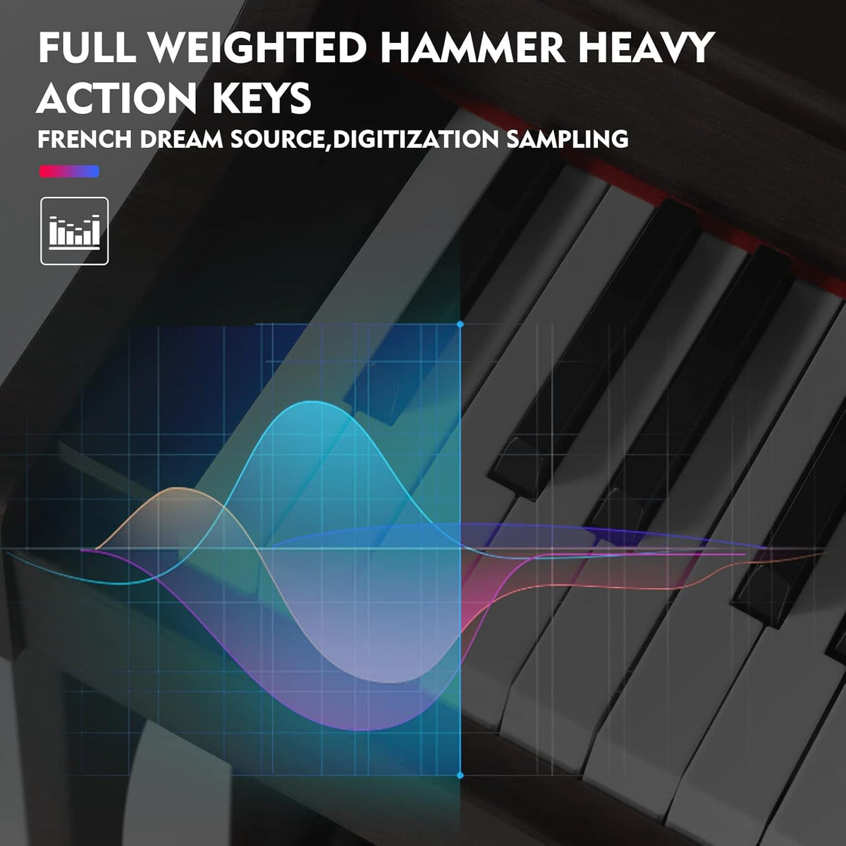 Brown 88 Key Weighted Hammer Action Digital Piano M1192