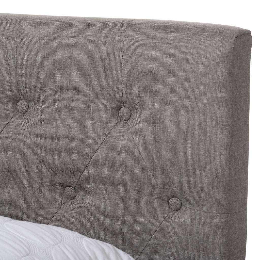 Light Grey Full Fabric Upholstered Bed T8288