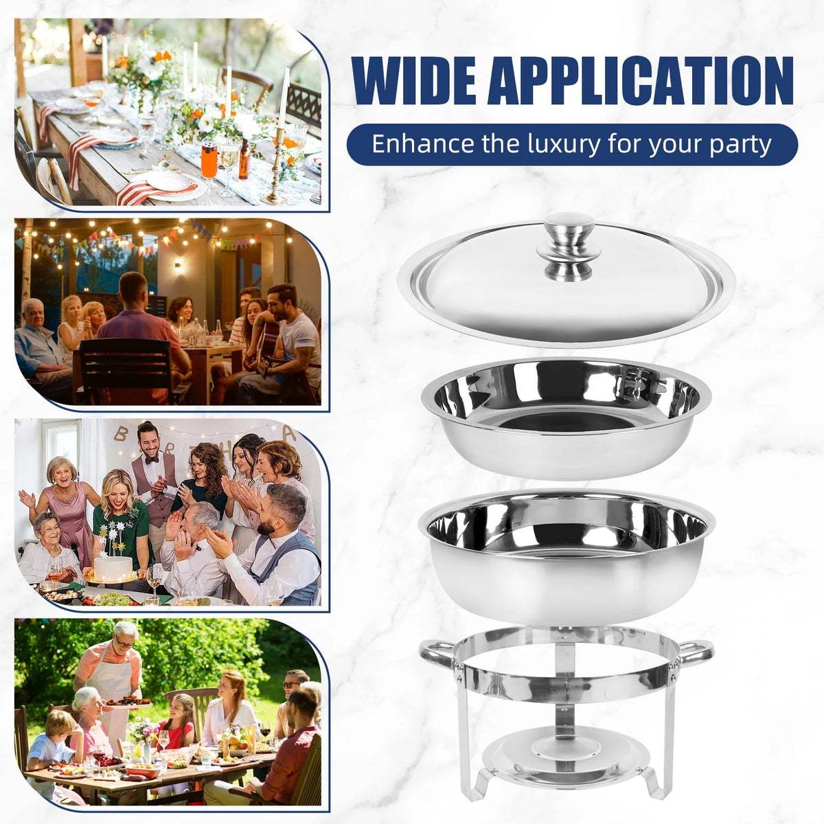 5Qt 4-Pack Stainless Steel Chafing Dish Buffet Set S638411