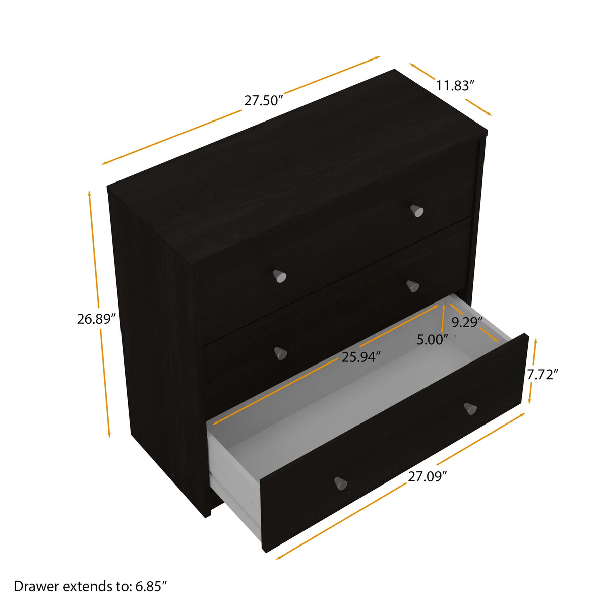 White 3 Drawer Dresser Z314009