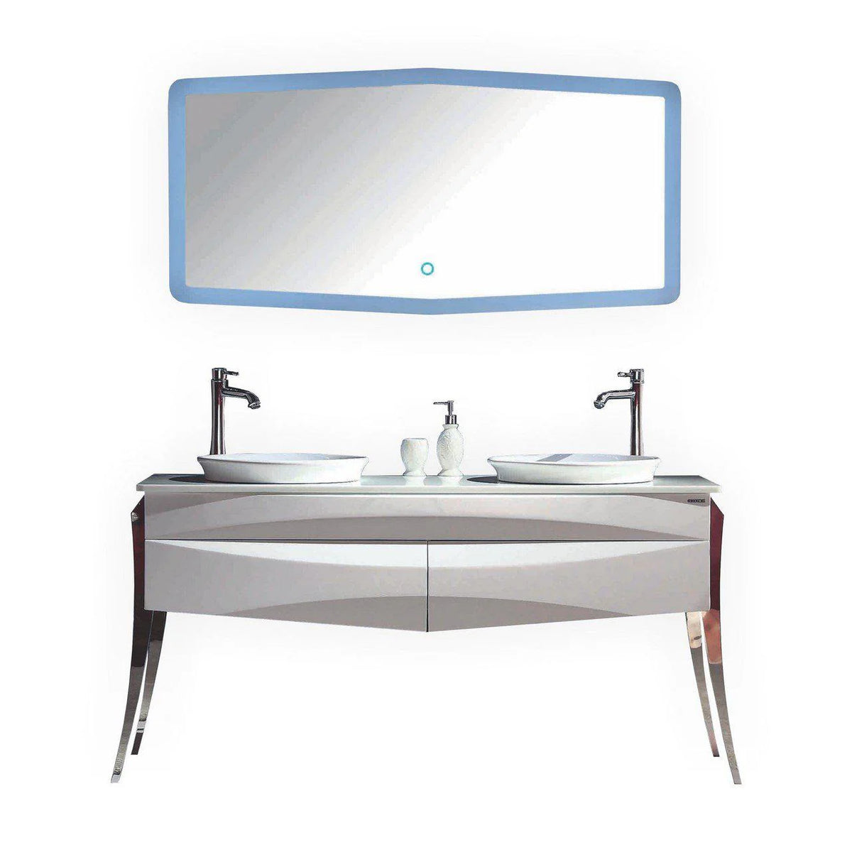 64 in. Double Sink Modern Bathroom Vanity S49094