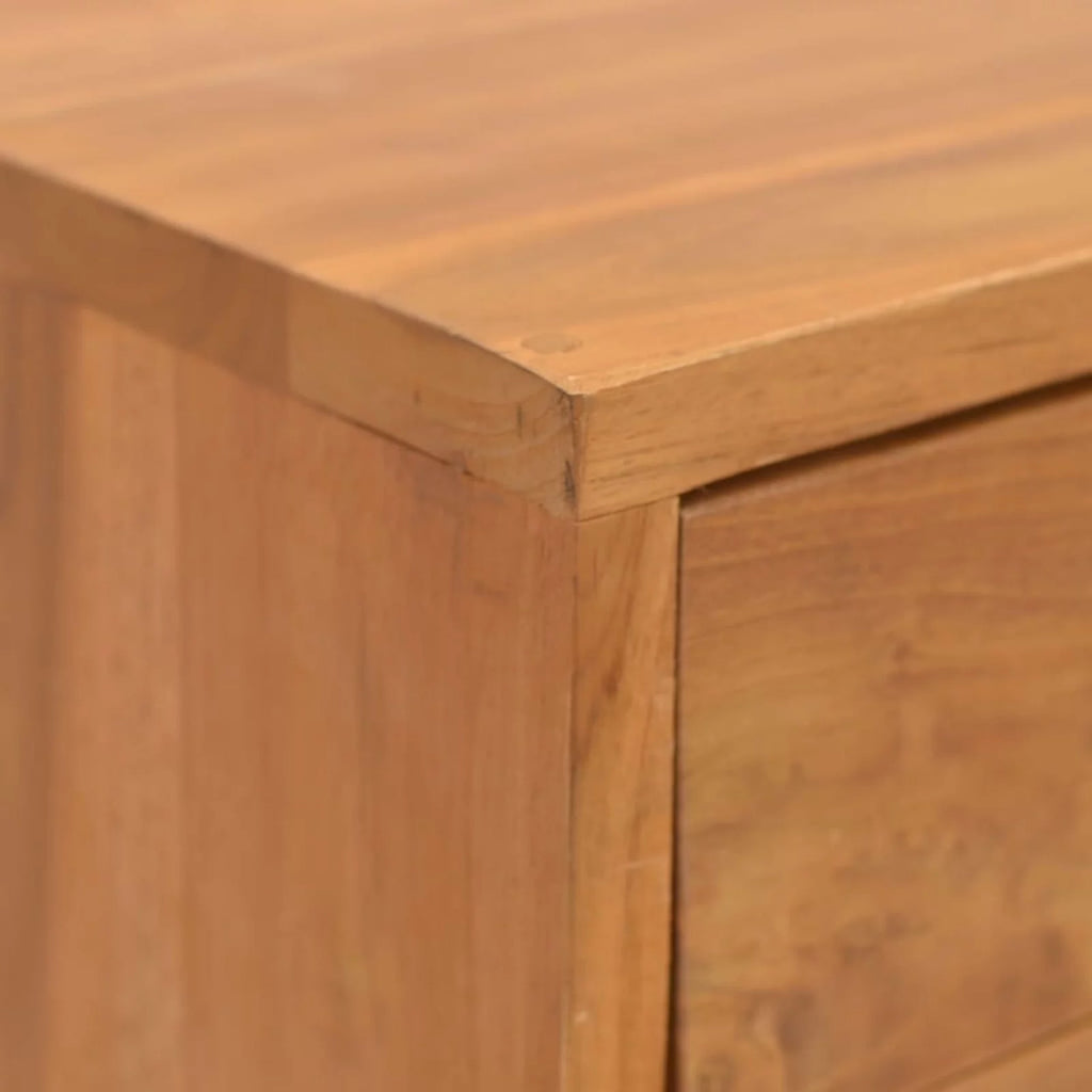 Teak Wood 3 Drawer Bedside Cabinet S58677