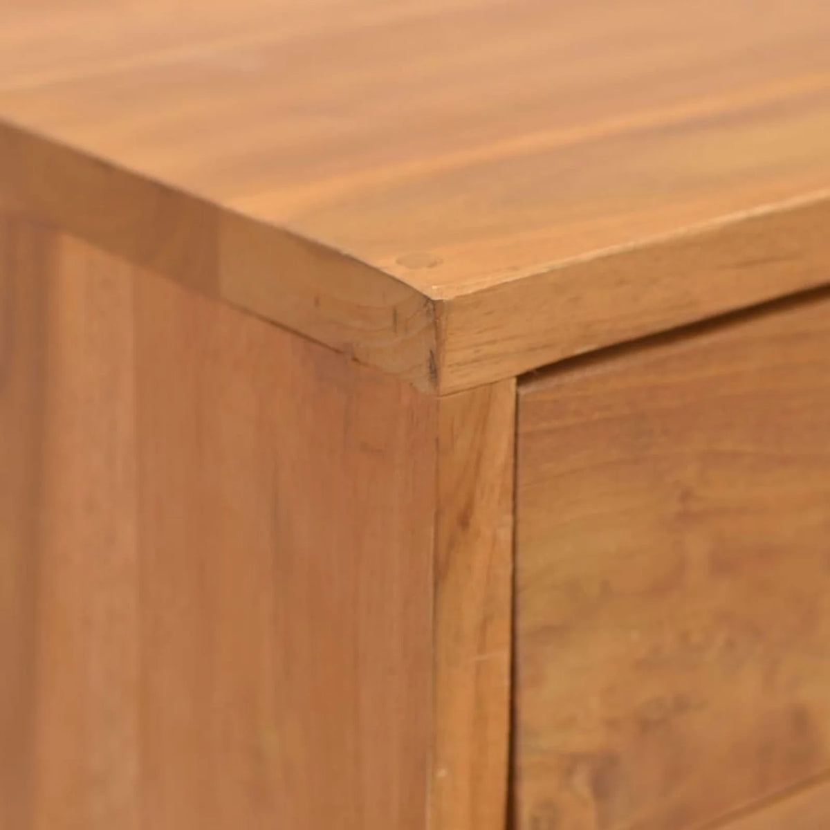 Teak Wood 3 Drawer Bedside Cabinet S58677