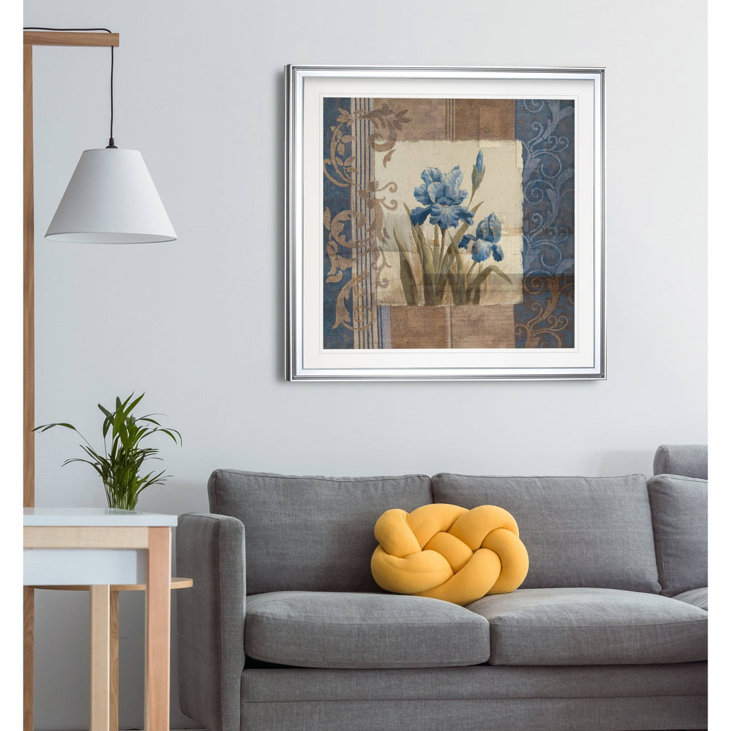 Blue Iris Scroll Framed Giclee Print 38x38 P691426