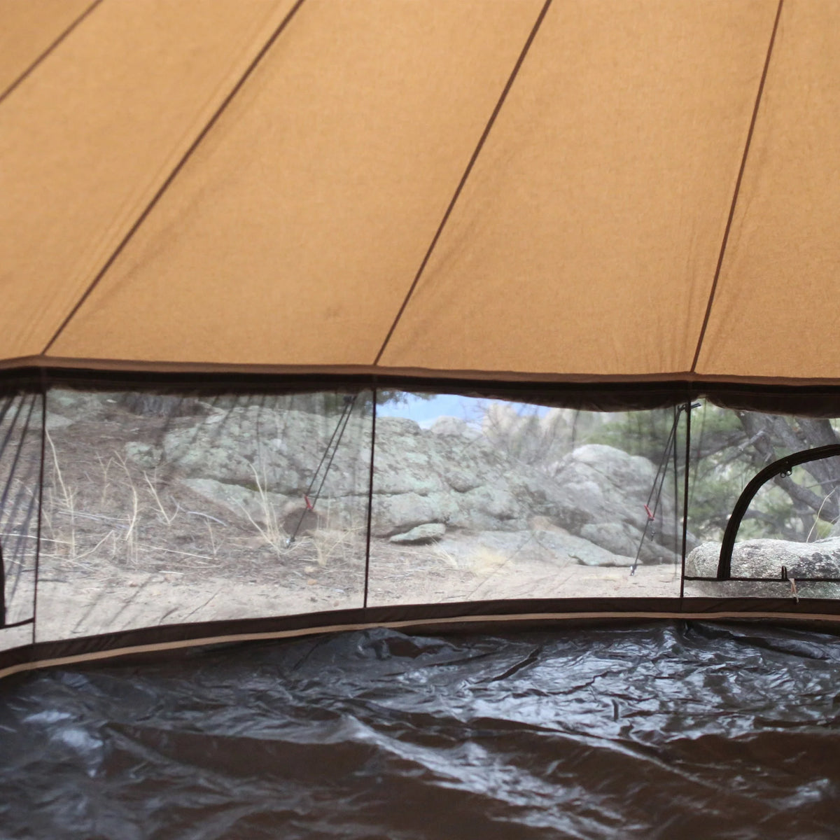 10' Desert Red Cotton Canvas Bell Tent with Stove Jack F156841