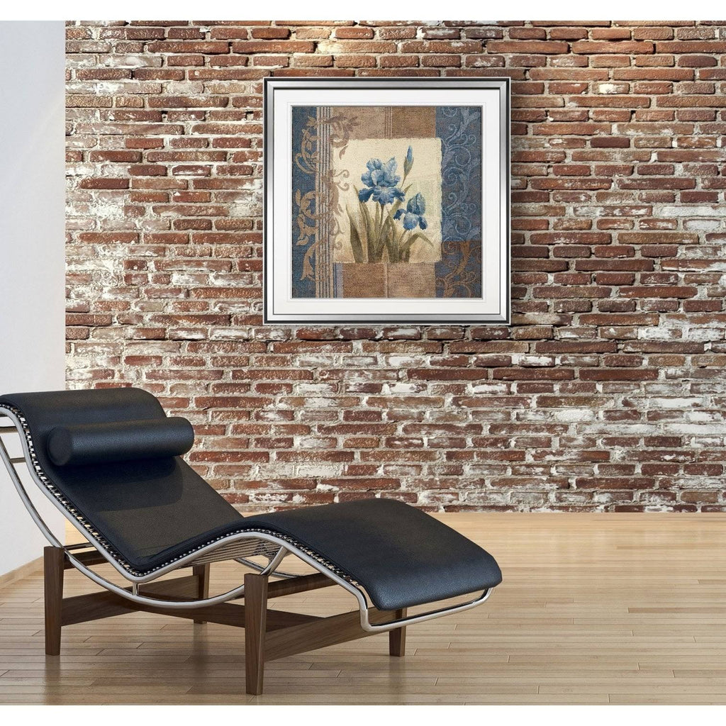 Blue Iris Scroll Framed Giclee Print 38x38 P691426