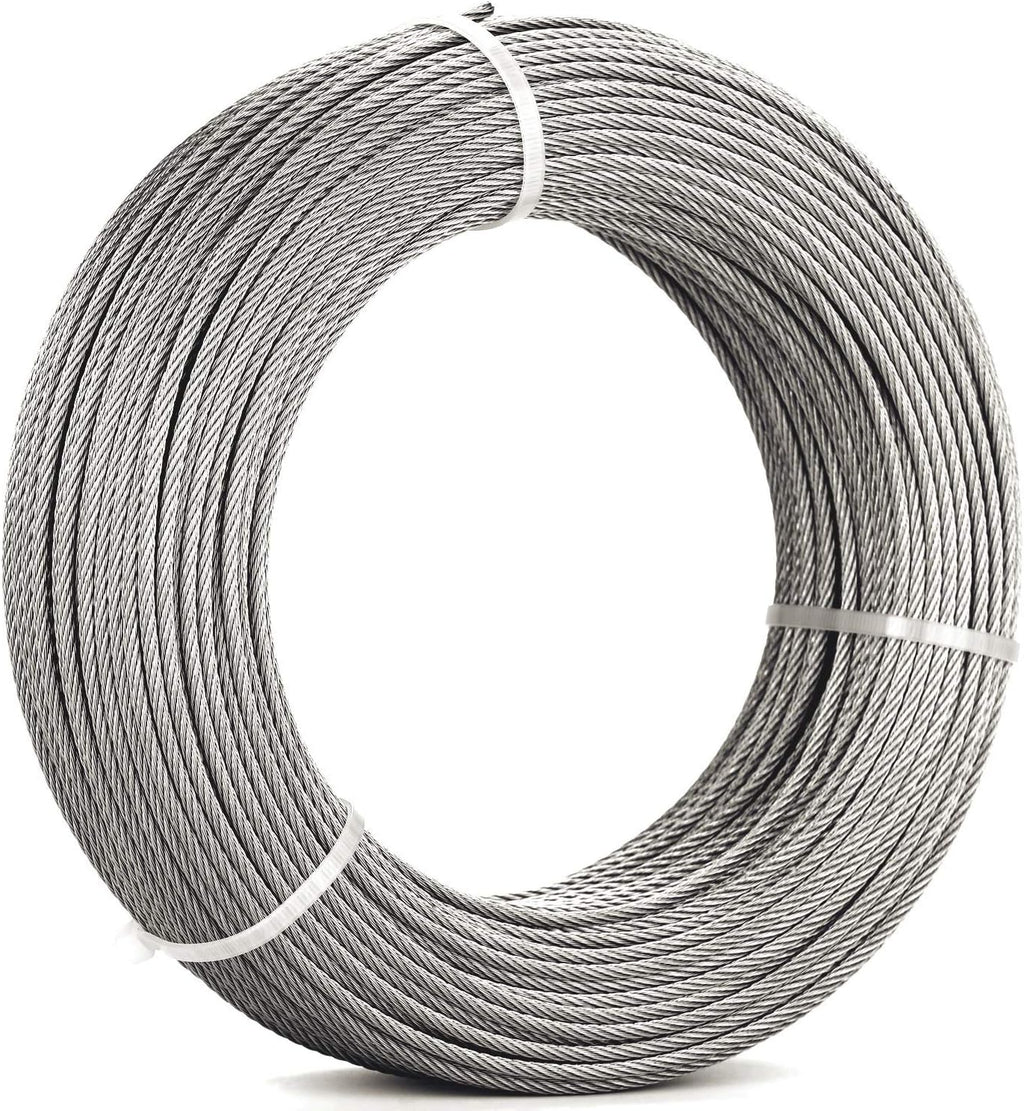 1/8 Stainless Steel Aircraft Wire Rope, 7 x 7 400 Feet T 316 Marine Grade G37918