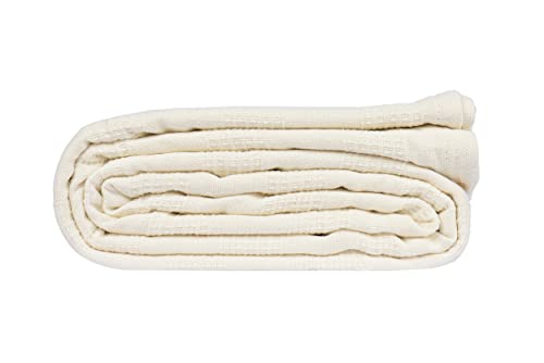 100% Cotton Thermal Blanket (74x100 in, White) V32537