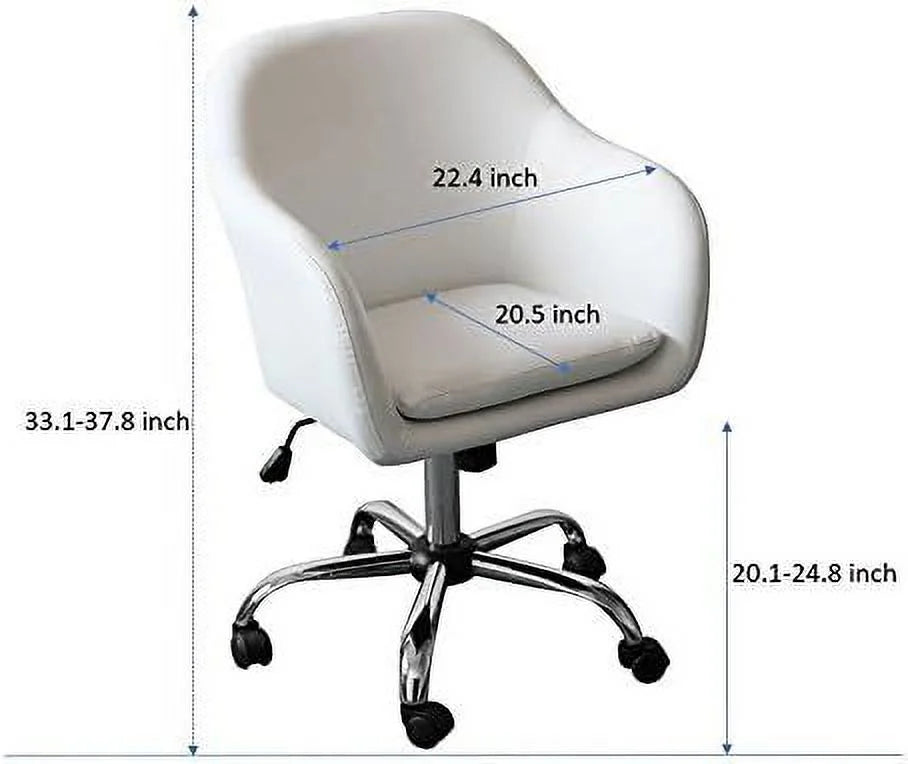 White Mid Back Desk Chair N91401