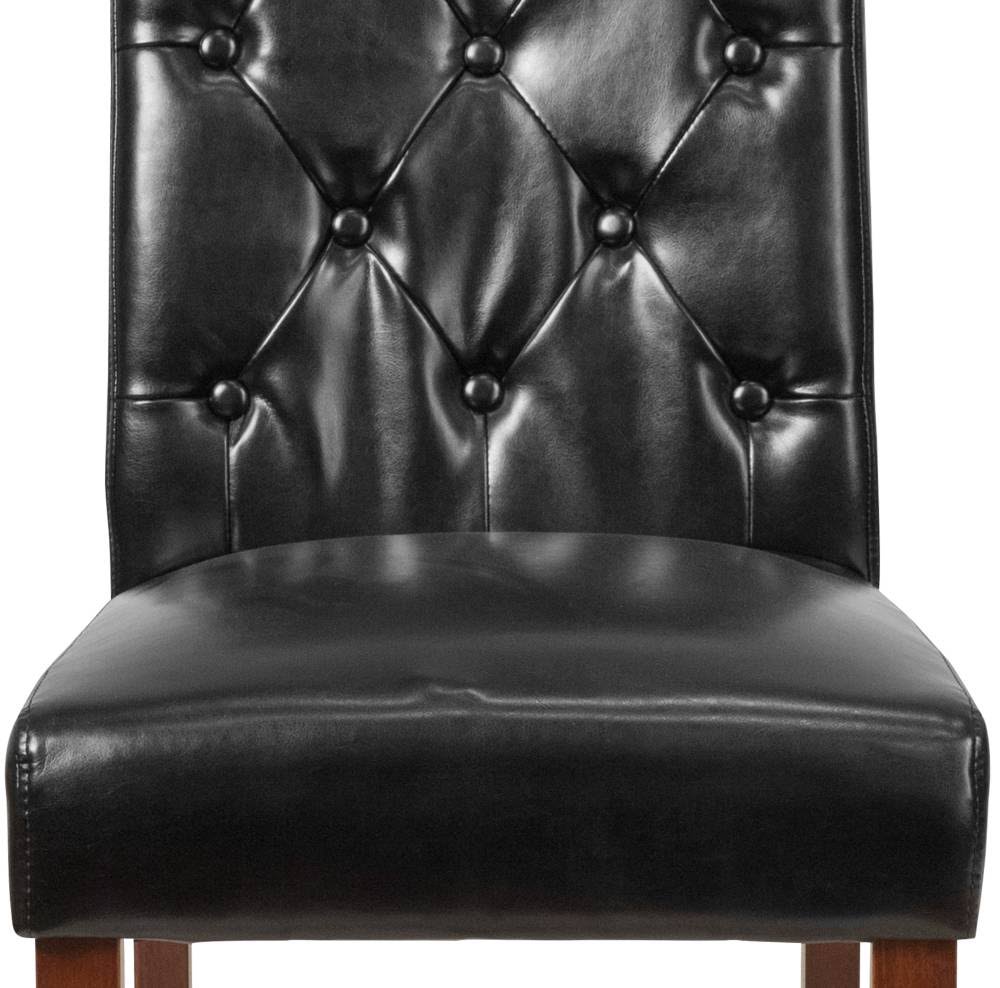 Brown Fabric Tufted Parsons Chair N80750