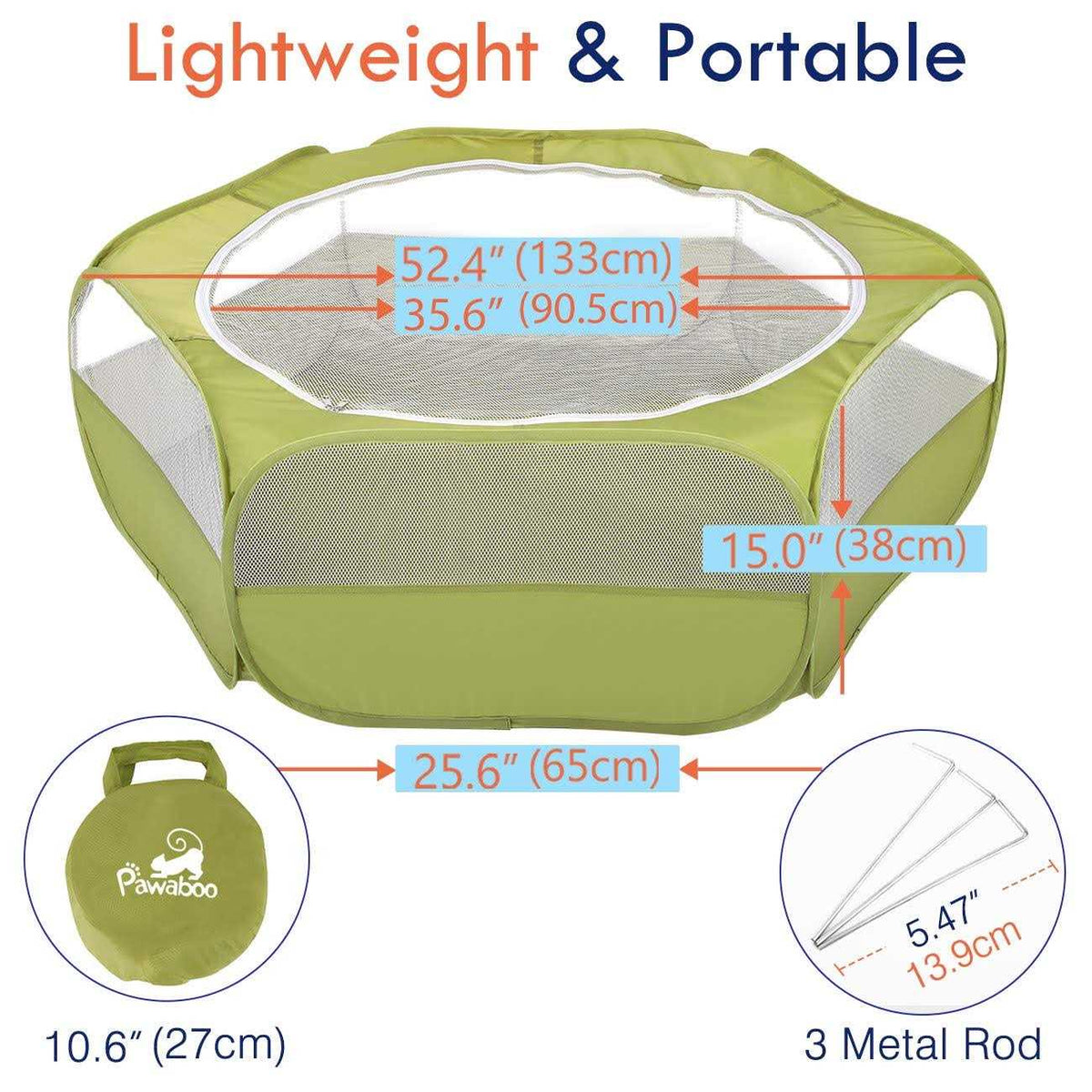 Small Animals Playpen Waterproof Small Pet Cage Tent with Zippered Cover L798