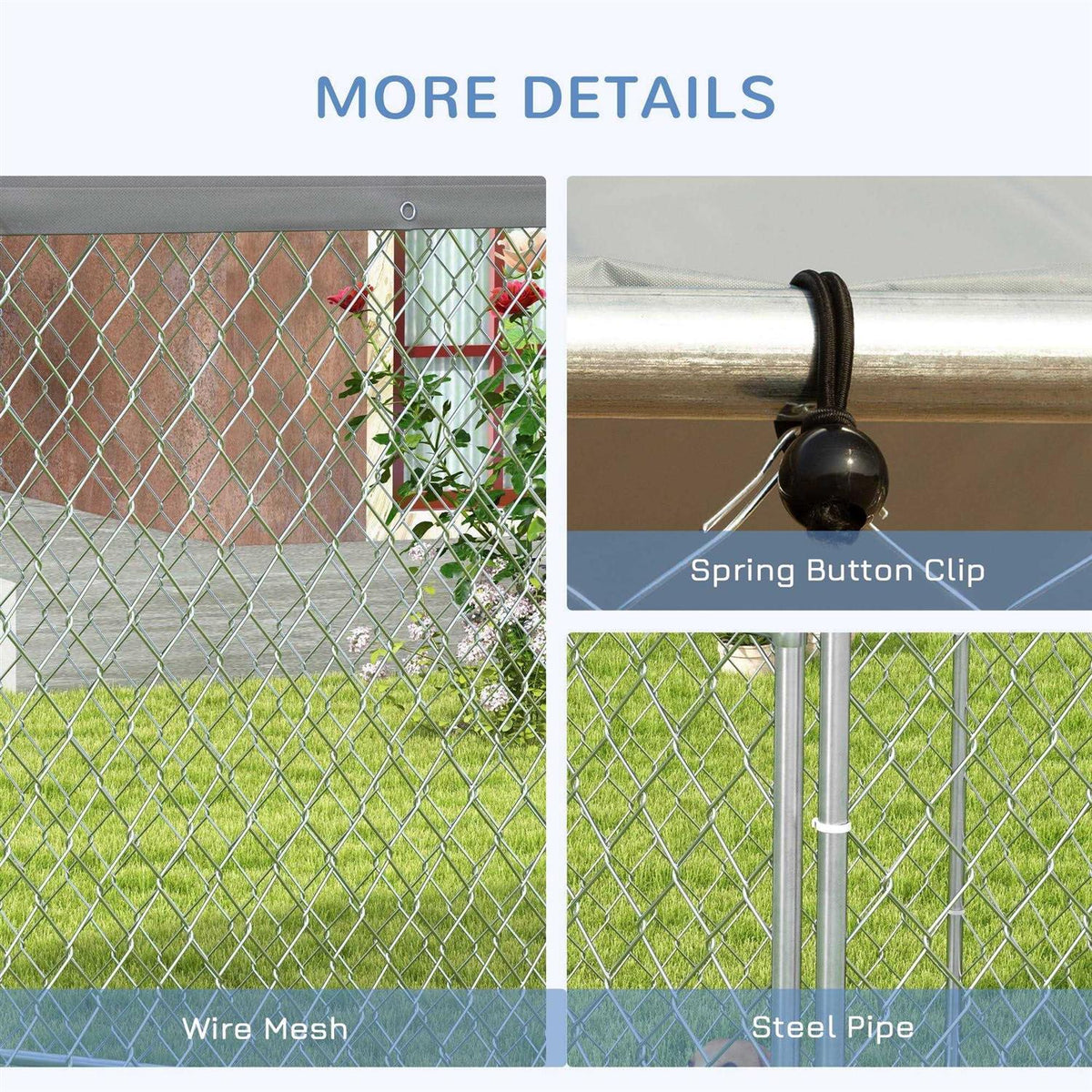 Large Outdoor Dog Kennel with Waterproof UV Resistant Roof M31519