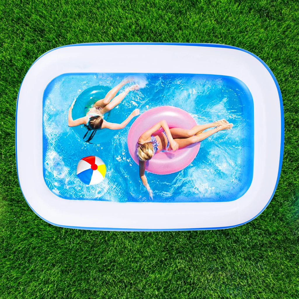 Inflatable Kiddie Pool 71 x 51 x 24 Rectangle Swimming Pool T85065