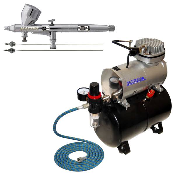 0.2 0.3 0.5 Fine Detail Dual-Action Gravity Airbrush Kit Tank Air Compressor F72141