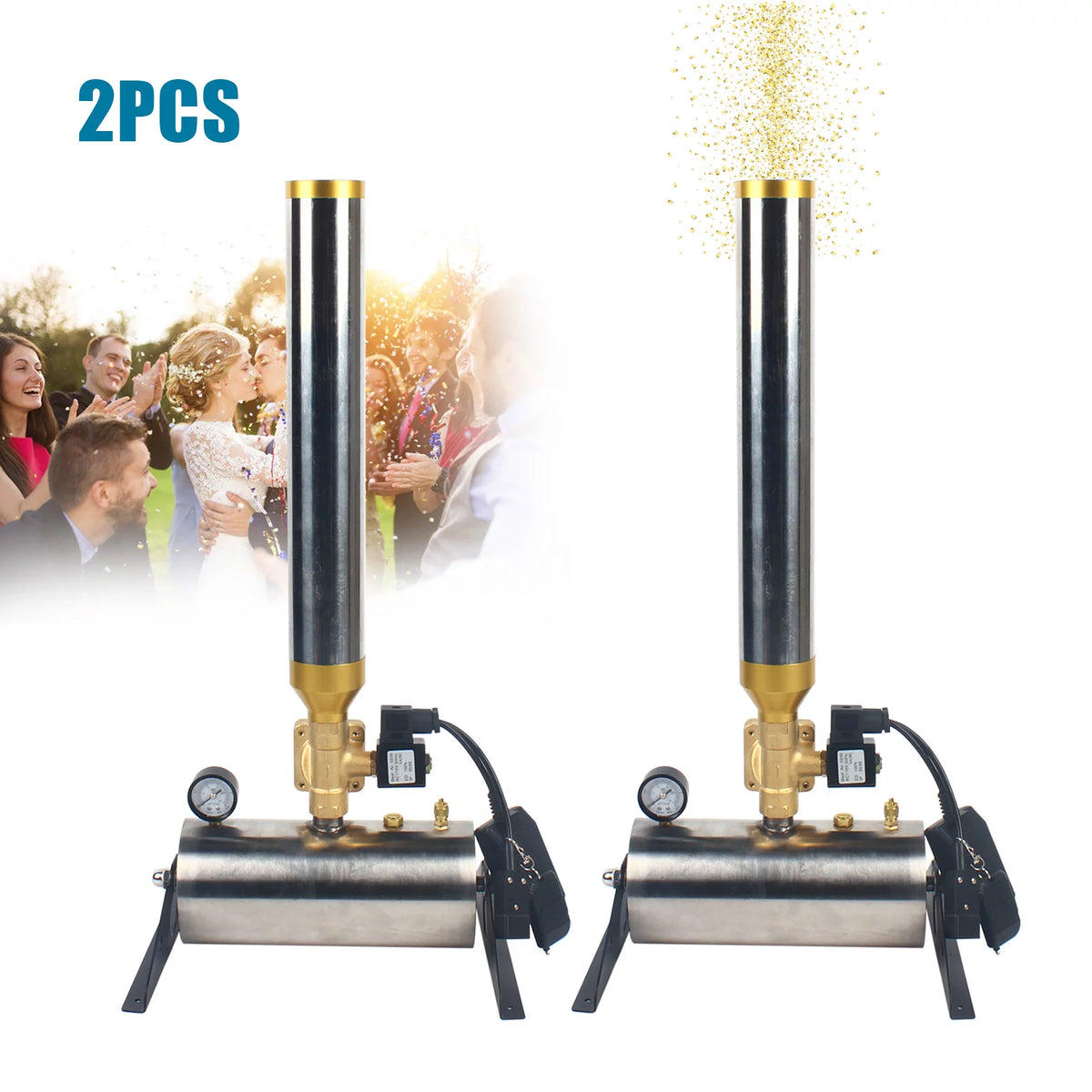Remote Control Confetti Cannon Machine 2Pcs Q7661