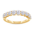 0.86 Carat Round Cut Lab Created Moissanite Half Eternity Wedding Band Ring In 14K Yellow Gold Over Sterling Silver Size 7 E3713