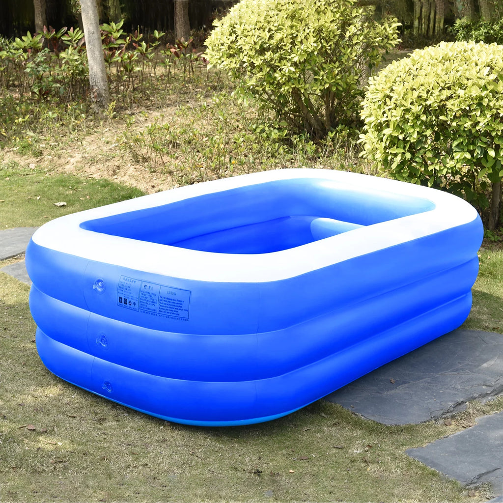 Inflatable Kiddie Pool 71 x 51 x 24 Rectangle Swimming Pool T85065