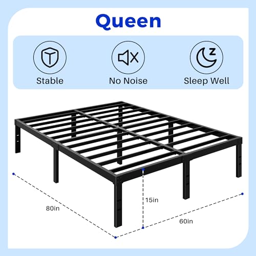 16 Inch Heavy Duty Metal Queen Bed Frame H151445