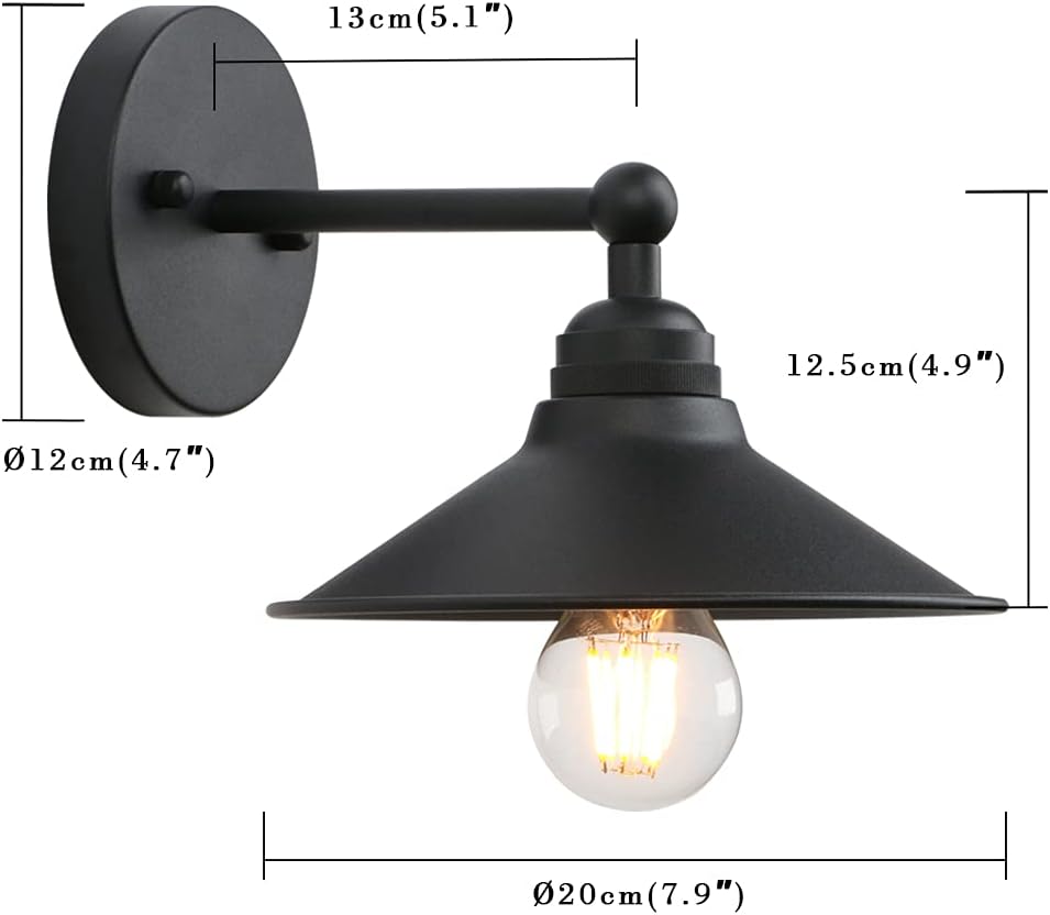 3 Pack Black Metal Wall Fixture Lighting Lamp F16490