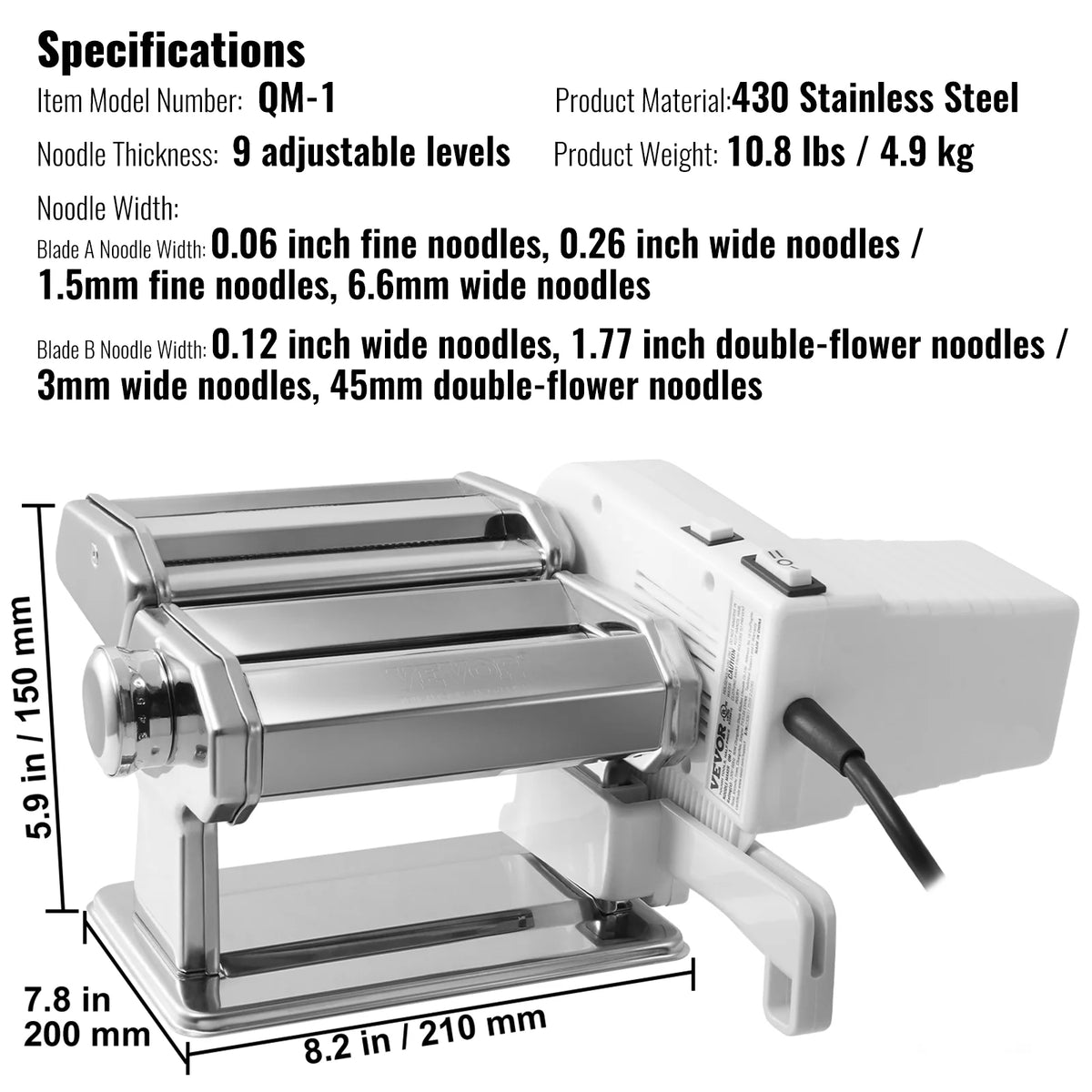 Electric Stainless Steel Pasta Maker Machine F668793