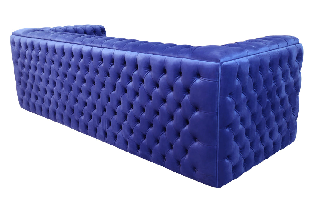 Blue Velvet Tufted Sofa F9016