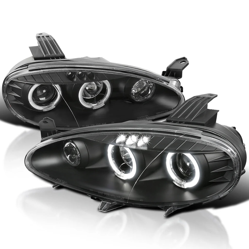 Black Halo Projector Headlights Left + Right Pair Headlamps Assembly G3418