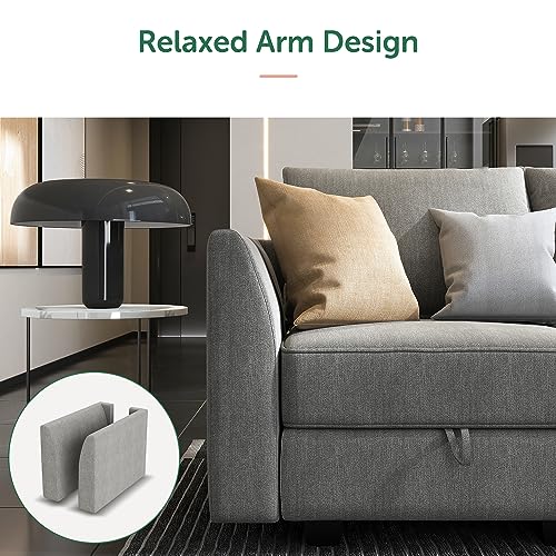 Grey 6-Seater Modular Sectional Sofa with Storage P5460