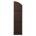 Terra Brown Polypropylene Plastic Arch Top Shutters Pair F3400