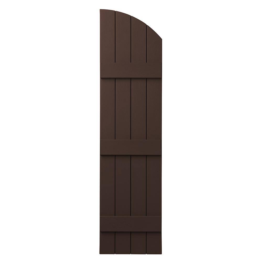Terra Brown Polypropylene Plastic Arch Top Shutters Pair F3400