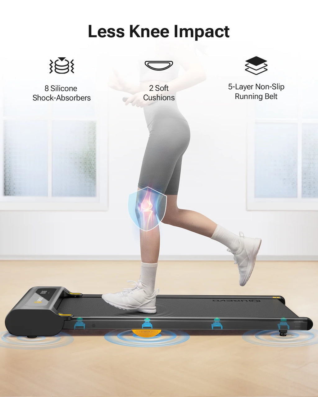 Under Desks Treadmill Walking Pad, Mini Treadmill 2.25HP 265 lb Capacity with Remote Control E690060