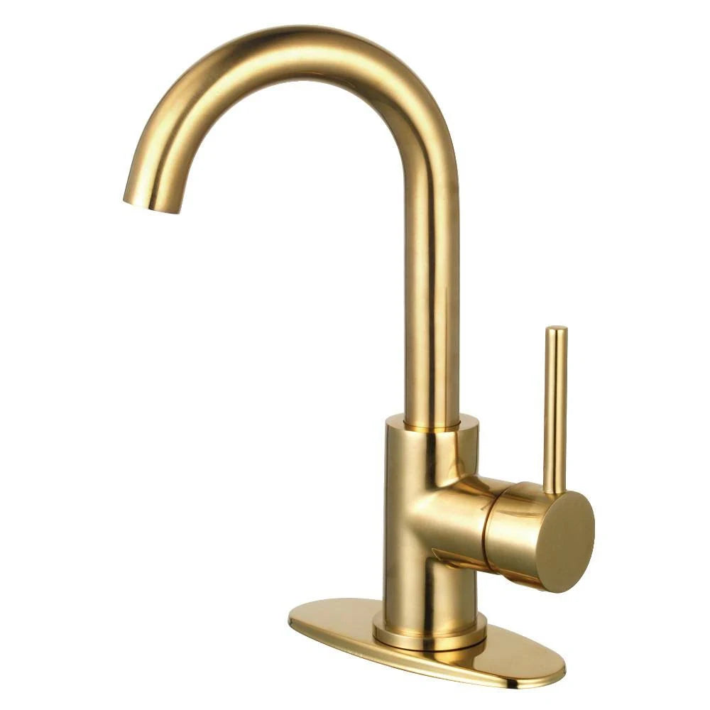 Polished Chrome Single-Handle Bathroom Faucet with Push Pop-Up J378