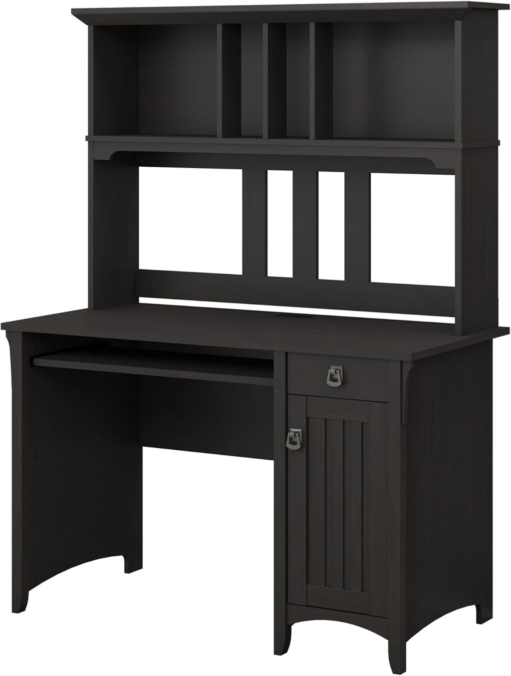 Small Computer Desk with Hutch, Cape Cod Gray N815