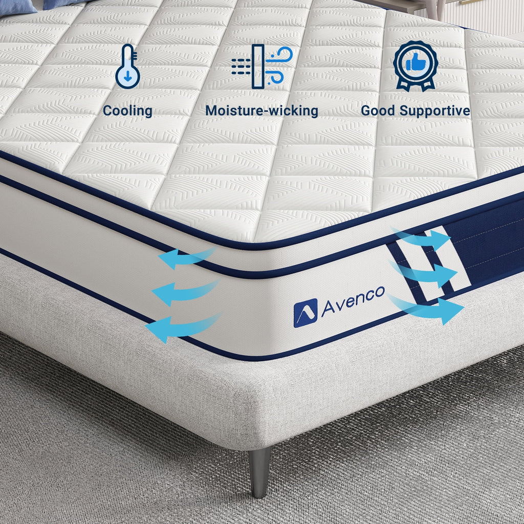 10 inch Gel Memory Foam Hybrid Mattress Queen Size J932993