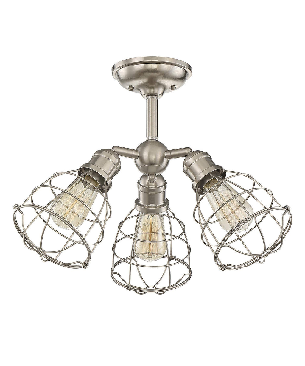 Satin Nickel 3 Light Adjustable Semi-Flush N19649