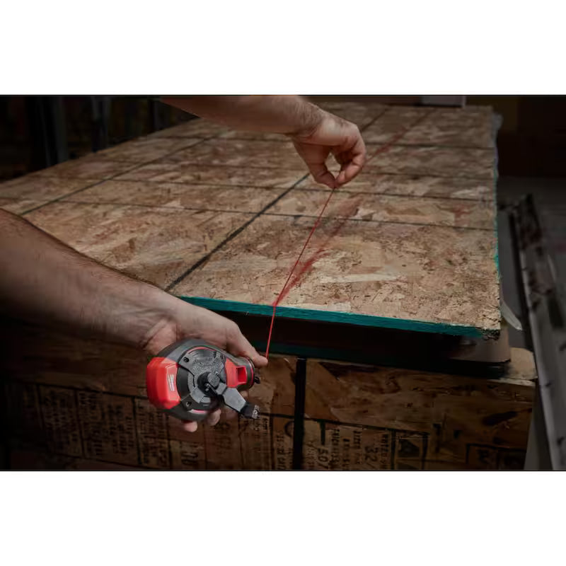100 ft. Chalk Reel Kit with Red Chalk and 25 ft. Tape Measure V160337