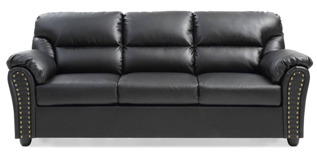 Black Faux Leather Sofa L157346