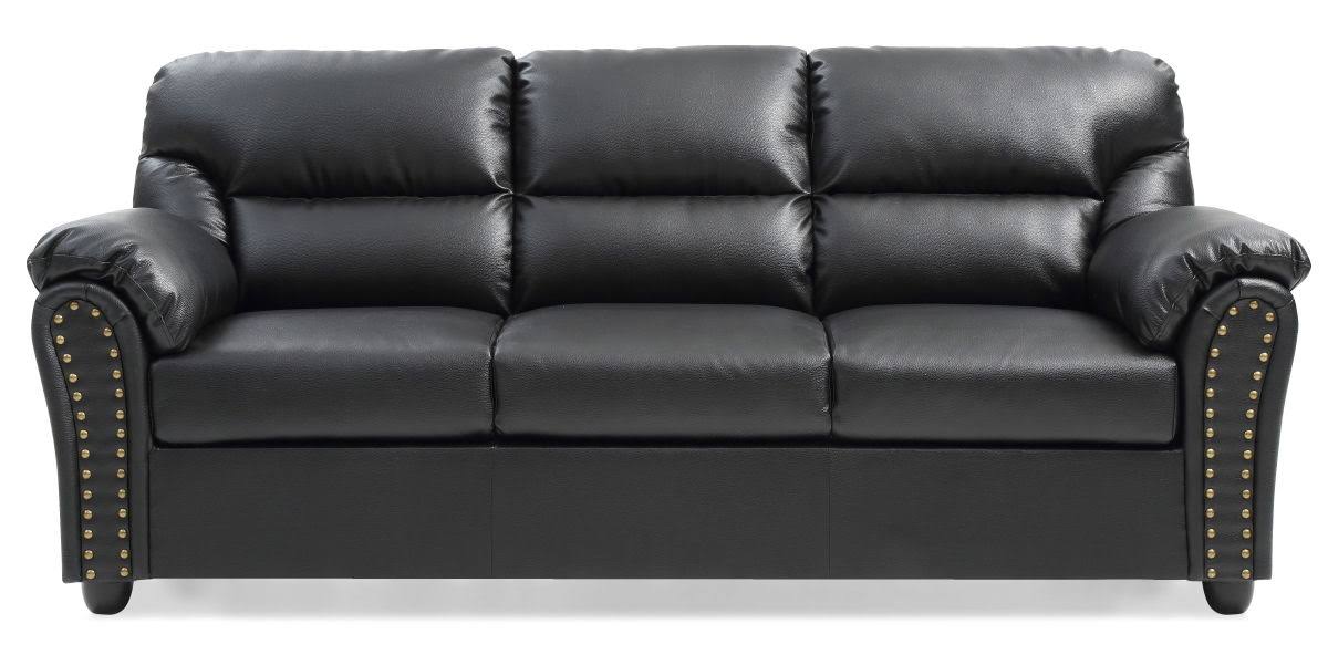Black Faux Leather Sofa L157346