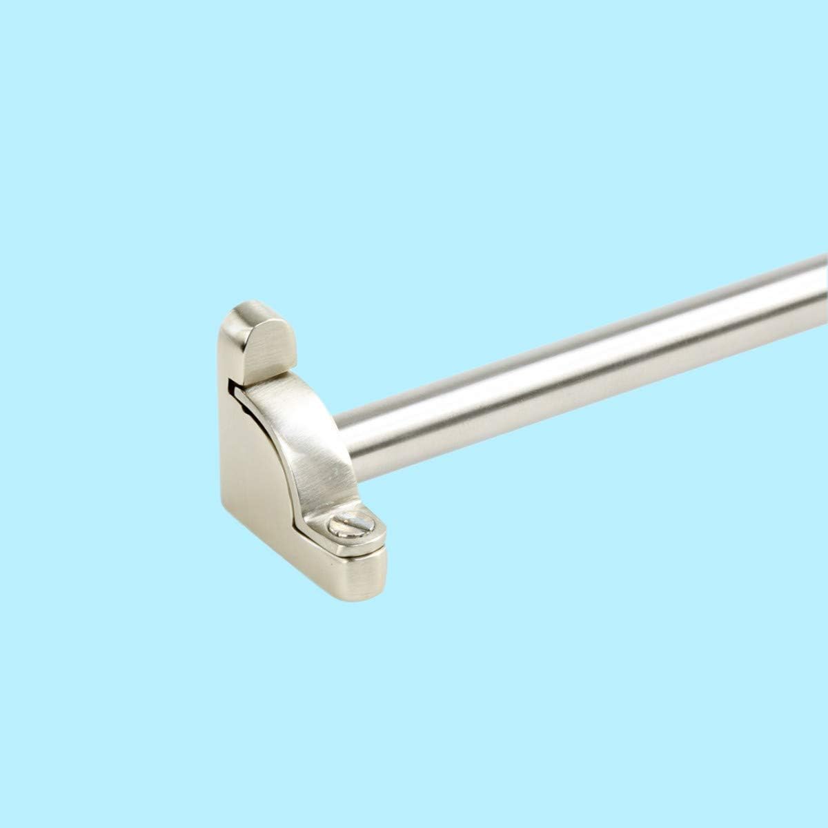 Brushed Satin Nickel Carpet Runner Rod Set 39 5/8 Inches L 1/2 Inch Dia Brass Tubes with Holder Bracket Hardware H4718