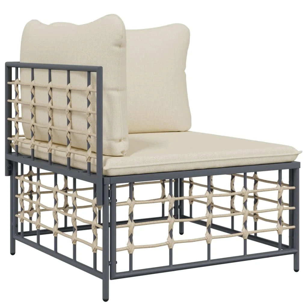 Sectional Corner Sofa with Cushions 2 pcs Poly Rattan I110