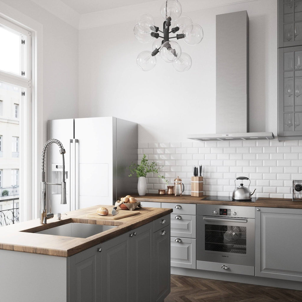 Chrome Pull-Down Spray Kitchen Faucet with Soap Dispenser F6312