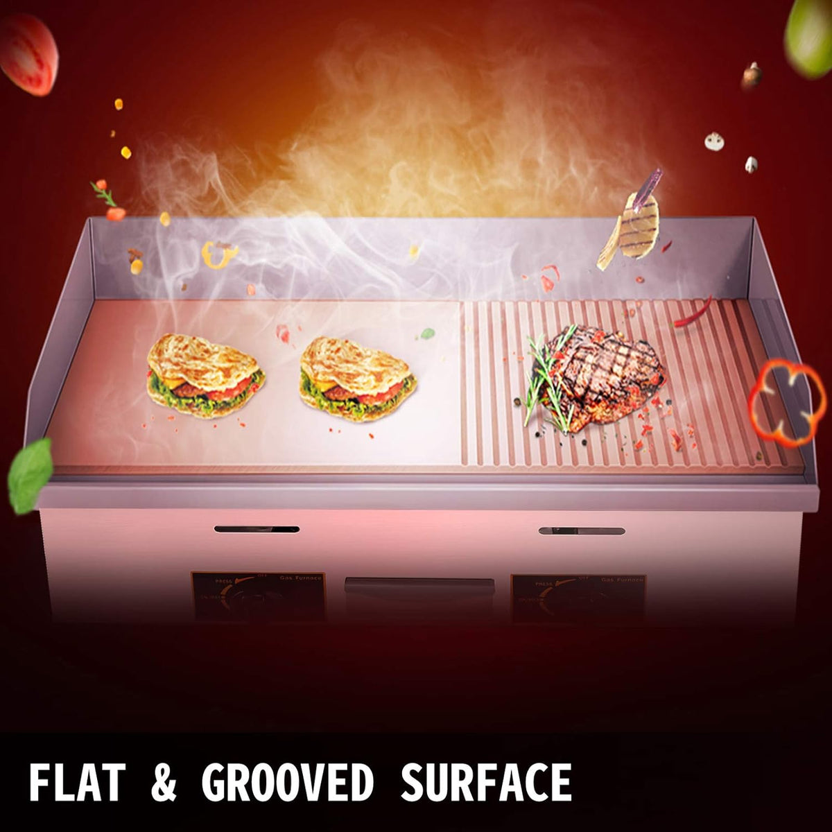29" Commercial Electric Griddle, Countertop Flat Top Griddle, Non-Stick Stainless Steel Grill Q385267