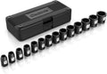 1/2 Drive Cr-Mo Shallow Impact Socket Set, 6-Point SAE, 14pc 3/8 to 1-1/4, Chromium Molybdenum, Premium Storage Case N94293