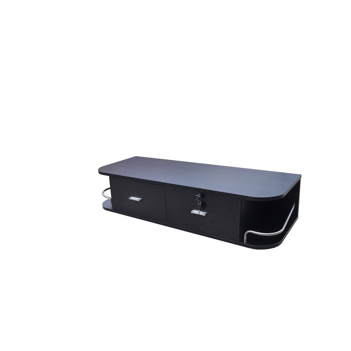 Locking Wall Mount Styling Station Barber Salon Equipment Black I466